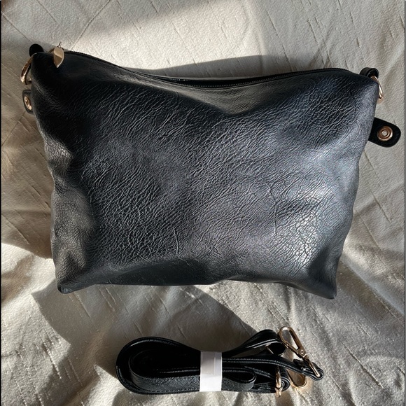 Frank Lyman Vintage Black Leather Shoulder Bag, NWOT - Picture 14 of 14